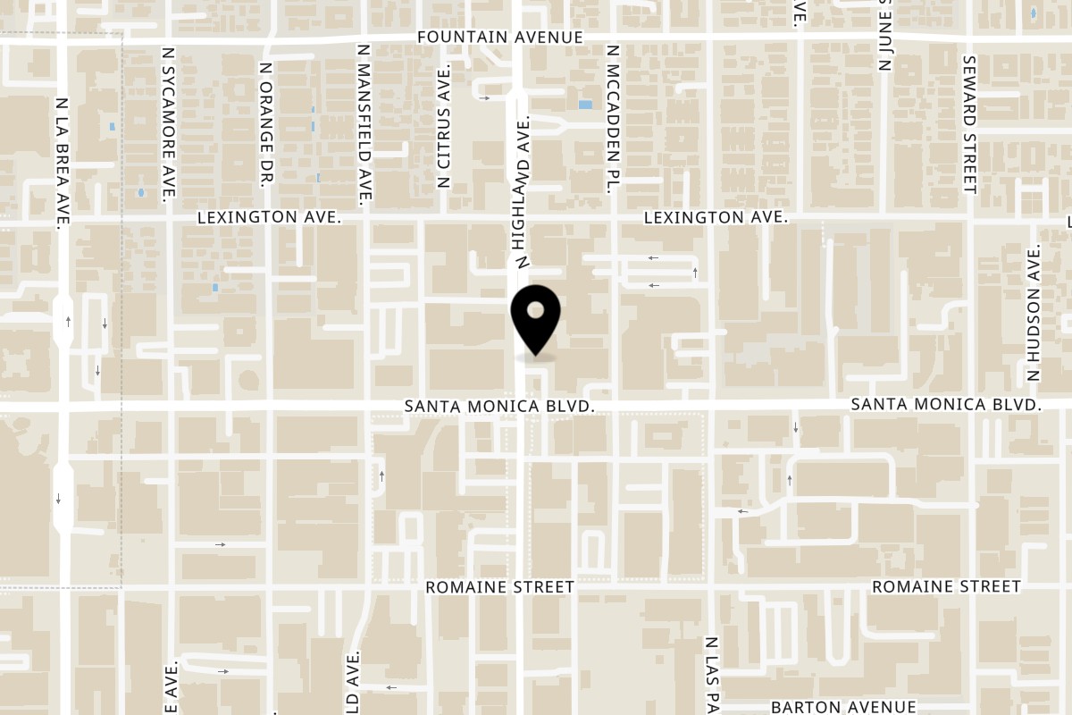 Map showing the location of SMSHD on 6775 Santa Monica Blvd #8 in Los Angeles